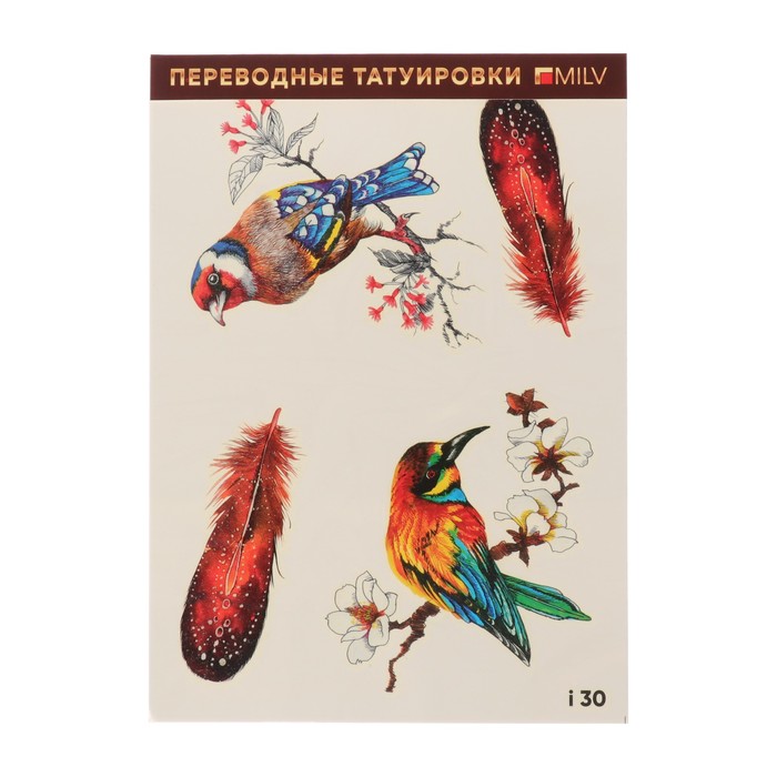 Татуировка переводная "Птицы" (030)