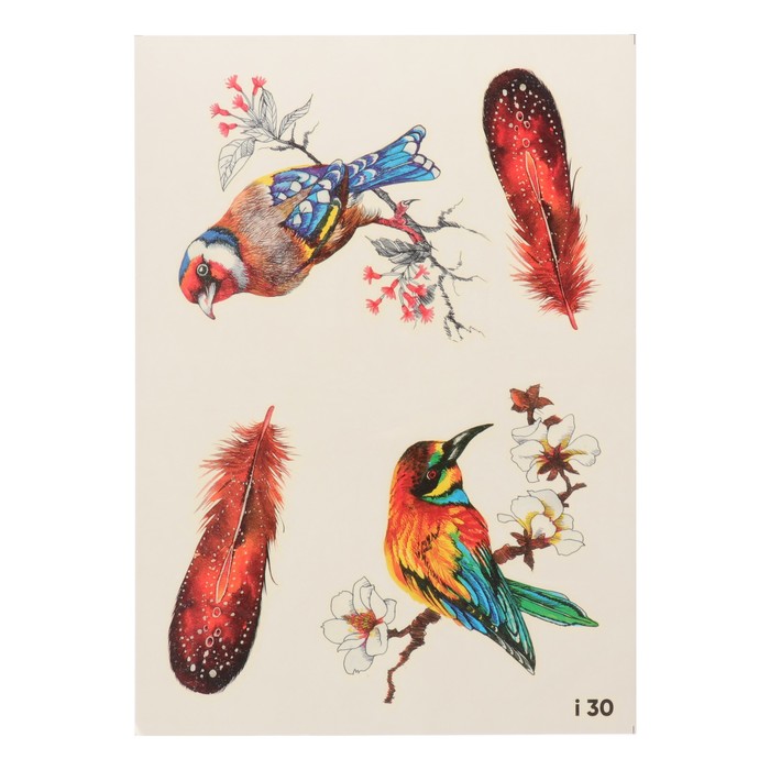 Татуировка переводная "Птицы" (030)