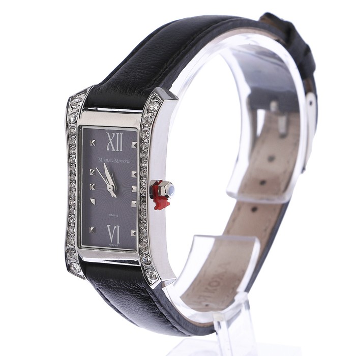 Часы наручные женские "Каприз", синий циферблат, чёрный ремешок, 565-6-1