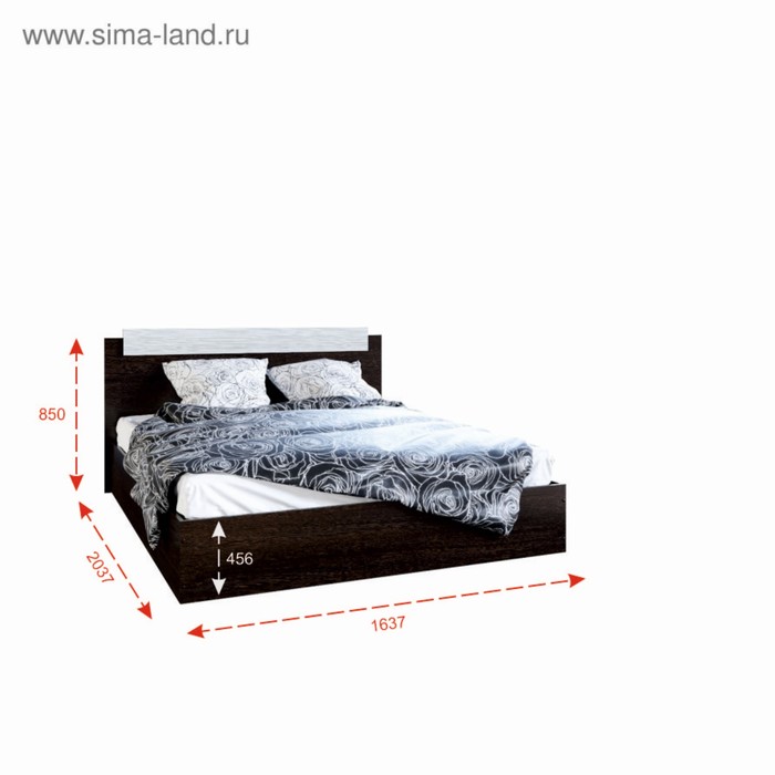 Кровать двуспальная 1600х2000 Венге/Сосна