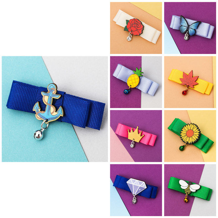 Брошь декоративная с бантиком "Птица"