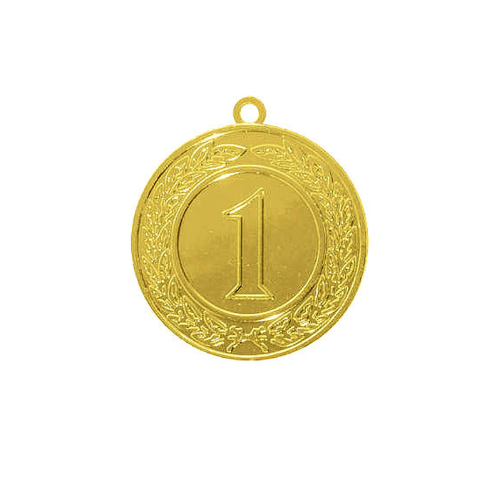 Призовая медаль под нанесение, "1 место", золото, диаметр 4 см (41871)