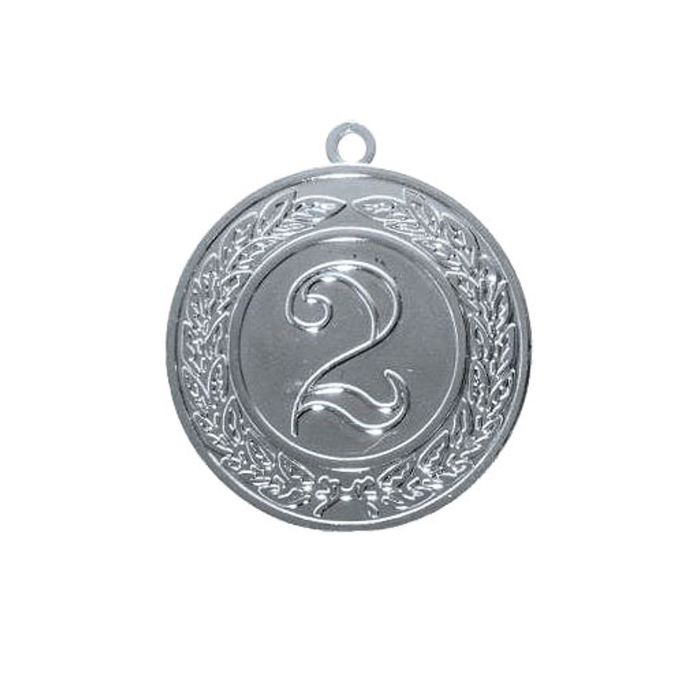 Медаль призовая "2 место", серебро, D-4см (41080)