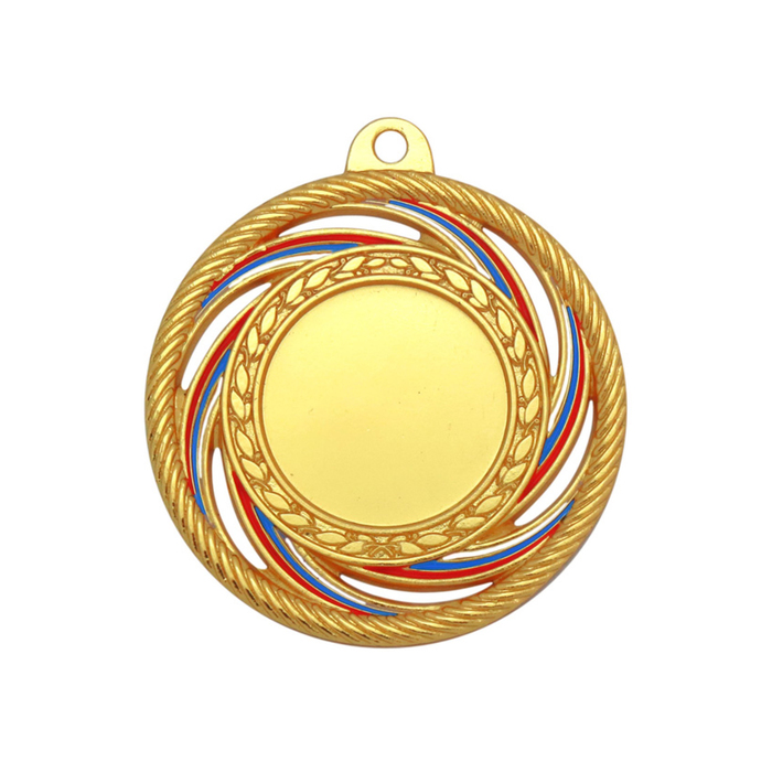 Призовая медаль под нанесение, "золото", триколор, диаметр 5 см (43025)