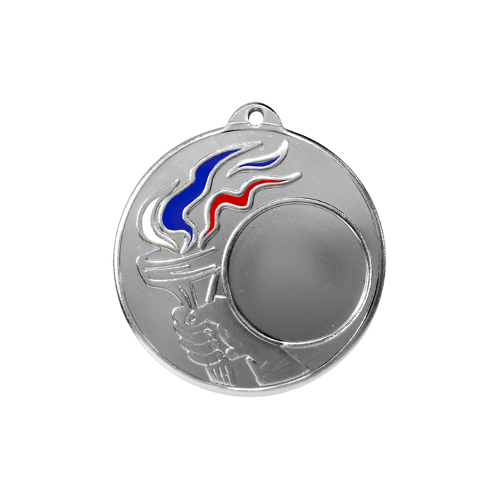 Медаль призовая "серебро", под нанесение, триколор, D-5см (41579)