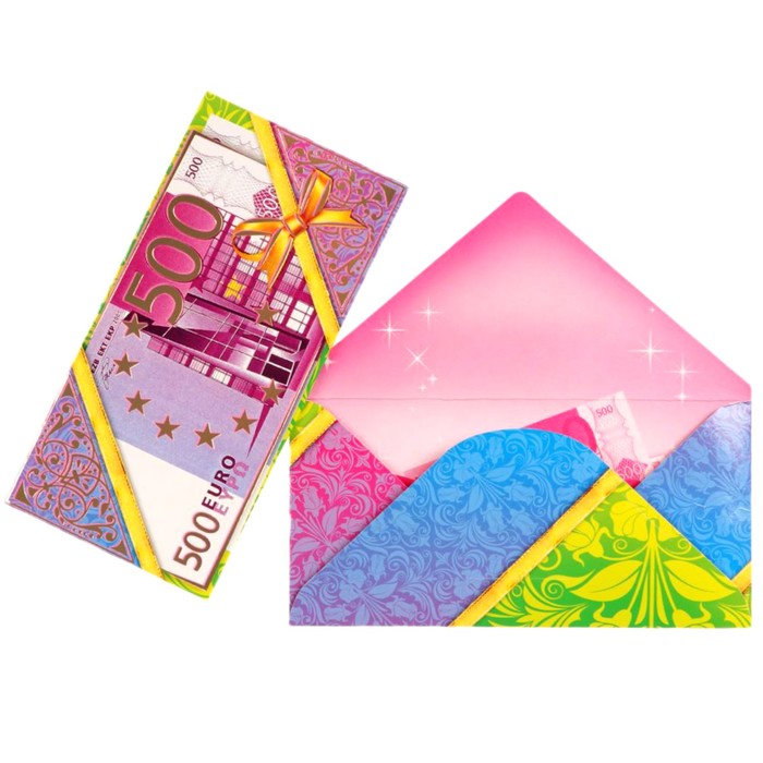 Конверт для денег "Универсальный" 500 евро, золотой узор