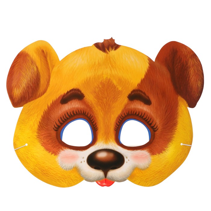 Маска картонная "Собачка" на резинке, 200х300 мм