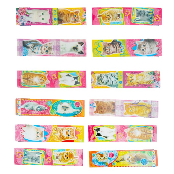Закладка магнитная "Кошки" глиттер, 25 х 200 мм