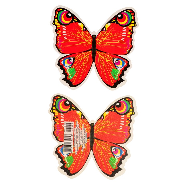 Украшения на скотче "Красная бабочка" 100х120мм