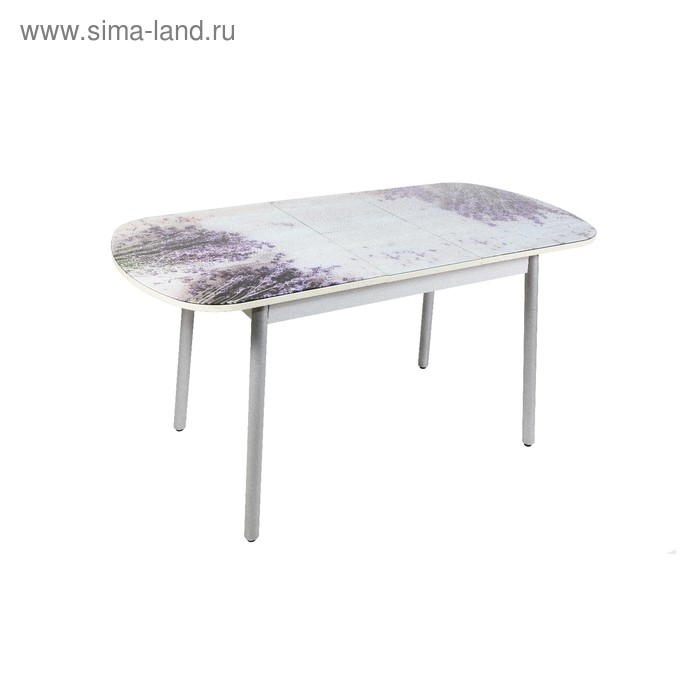 Раздвижной стол «Винтаж», 1150(1450) × 700 мм, фотопечать, цвет лаванда / ножки серые