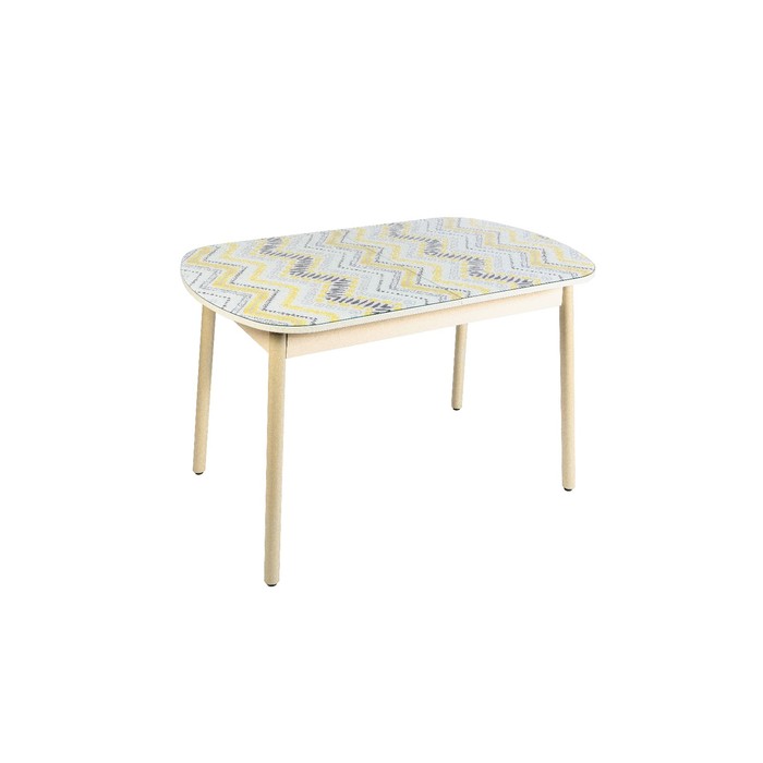 Раздвижной стол "Винтаж", 1150(1450)х700 мм, фотопечать Геометрия, ножки бежевые