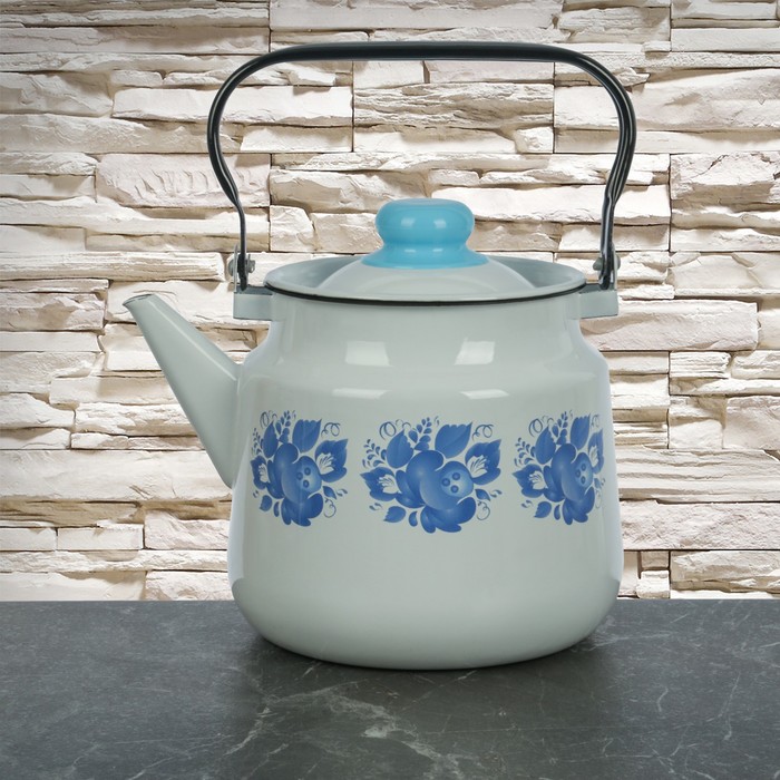 Набор посуды "Деколь", 4 предмета: кастрюли 1,5 л, 2,9 л, 3,9 л, чайник 3,5 л, в ассортименте, цвет белоснежный