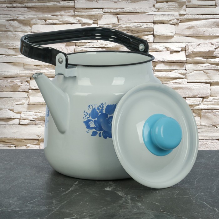 Набор посуды "Деколь", 4 предмета: кастрюли 1,5 л, 2,9 л, 3,9 л, чайник 3,5 л, в ассортименте, цвет белоснежный