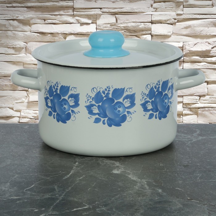 Набор посуды "Деколь", 4 предмета: кастрюли 1,5 л, 2,9 л, 3,9 л, чайник 3,5 л, в ассортименте, цвет белоснежный