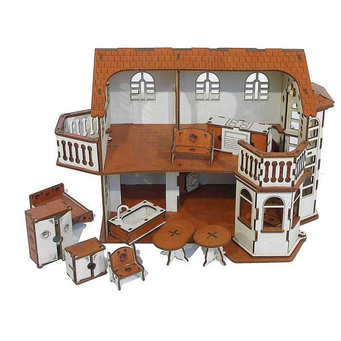 Дом кукольный, с эркерами