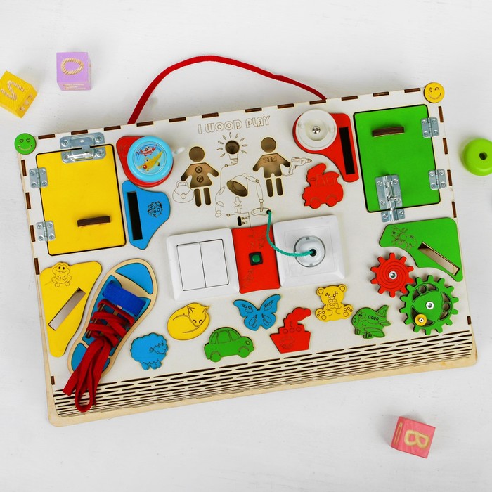 Бизиборд "Шестерёнки", с электрикой