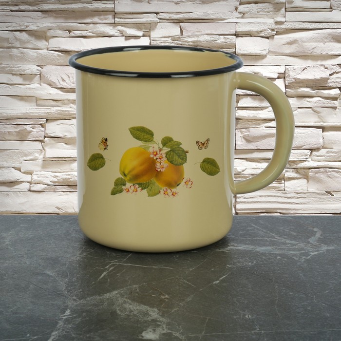 Кружка 1 л "Фруктовый сад", цвет кремовый