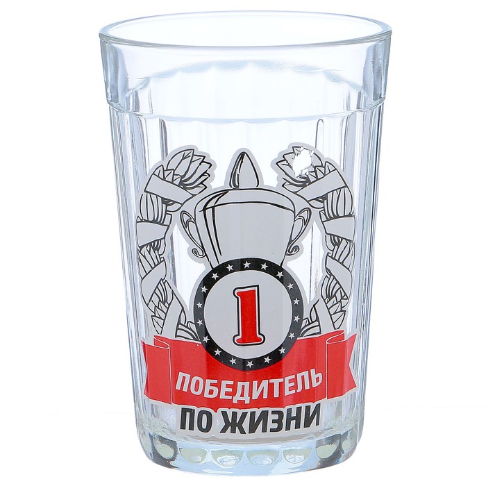 Стакан граненый "Победитель по жизни"