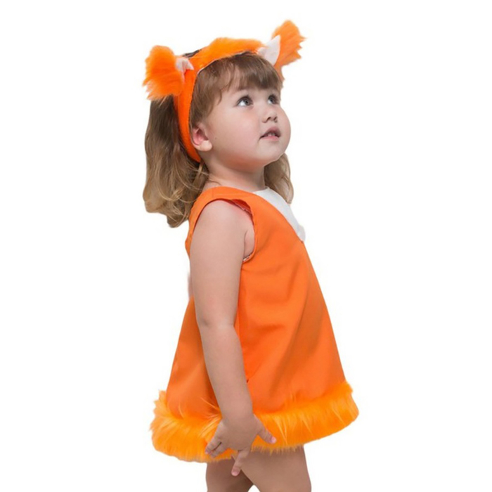 Карнавальный костюм "Бельчонок", ободок с ушками, платье, рост 92 см
