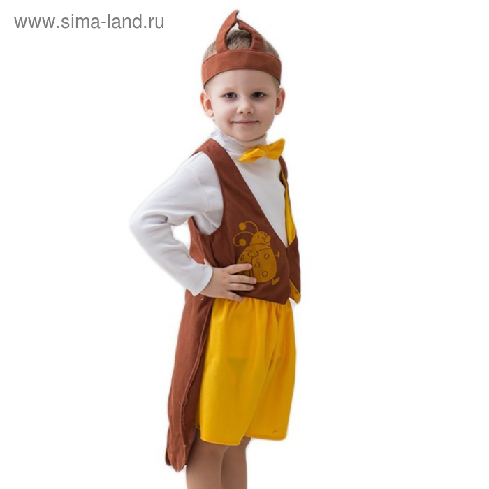 Карнавальный костюм Жук, шапка, фрак, шорты, рост 122-134 см