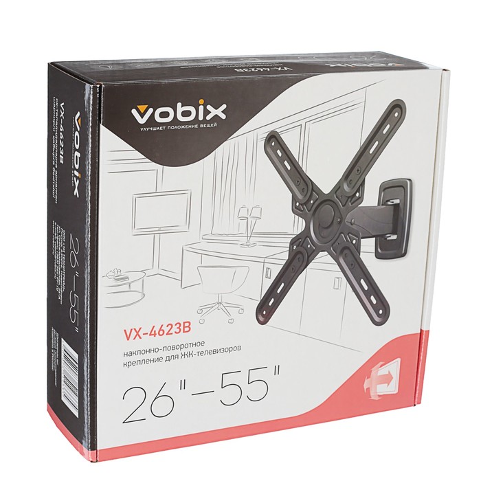 Кронштейн VOBIX VX 4623В, для телевизора, наклонно — поворотный, 26"-55"