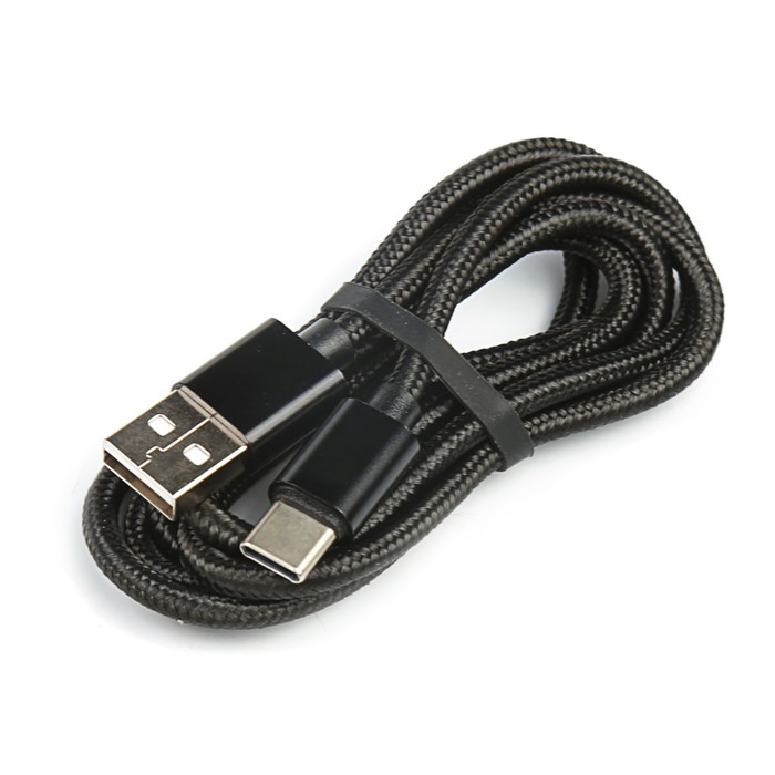 Кабель Jet.A JA-DC31 1м черный (в оплётке,USB2.0/USB TypeC,QC 3.0, 2A)