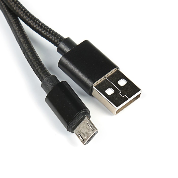 Кабель Jet.A JA-DC22 2м черный (в оплётке,USB2.0/microUSB,QC 3.0, 2A)