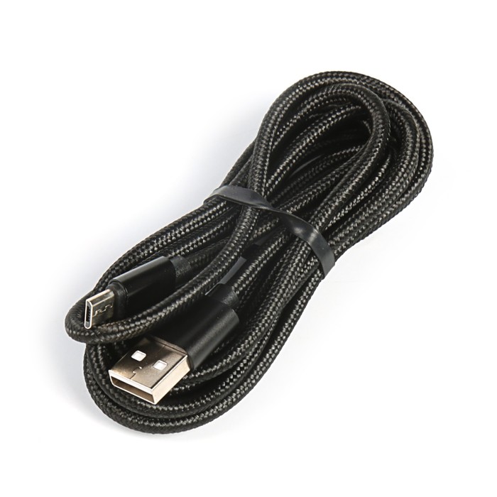 Кабель Jet.A JA-DC22 2м черный (в оплётке,USB2.0/microUSB,QC 3.0, 2A)
