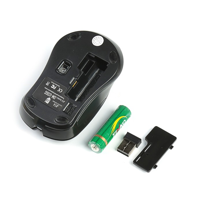 Мышь беспроводная Jet.A Comfort OM-U36G чёрная (800/1200/1600 dpi, 3 кнопки, USB)