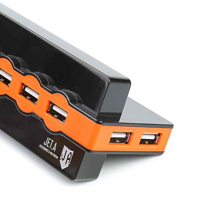 Разветвитель USB (Hub) Jet.A JA-UH28,чёрный(10xUSB 2.0,Hot Plug,блок пит от 220V в комплект)