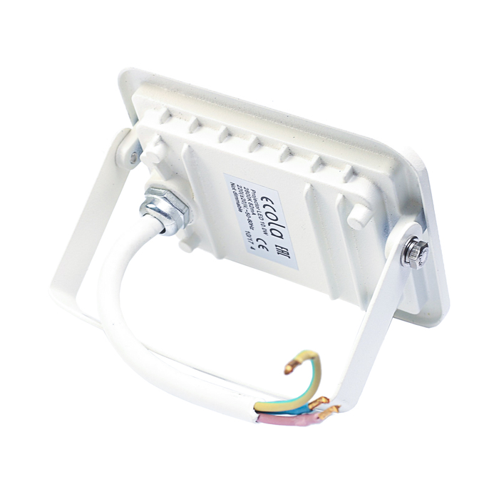 Прожектор светодиодный Ecola, 10 Вт, 220 В, 2800K, IP65, Белый, 110x80x26