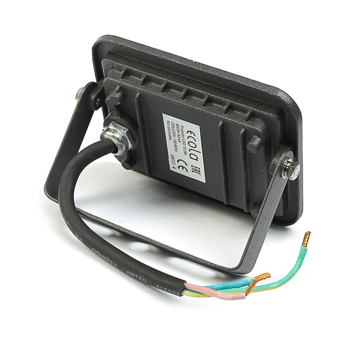 Прожектор светодиодный Ecola, 10 Вт, 220 В, 6000K, IP65, черный, 110x80x26