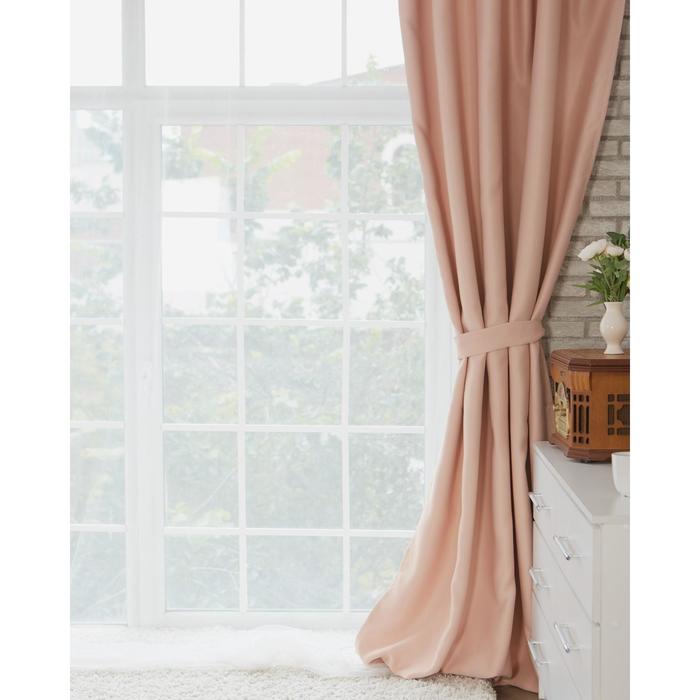 Штора портьерная "Этель" 135х250 см, цвет персиковый, блэкаут,100% п/э