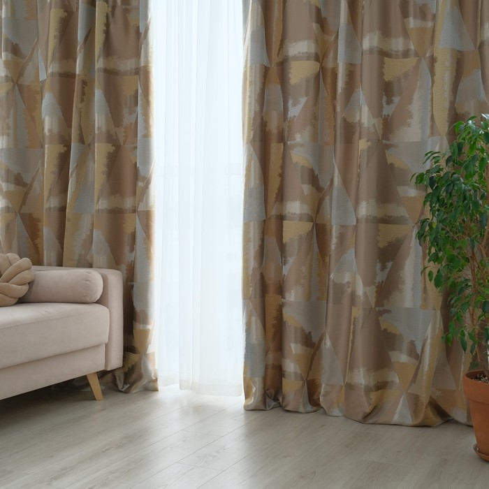 Штора портьерная "Этель" 3D Лютиция 170х270 см, жаккард, 100% п/э