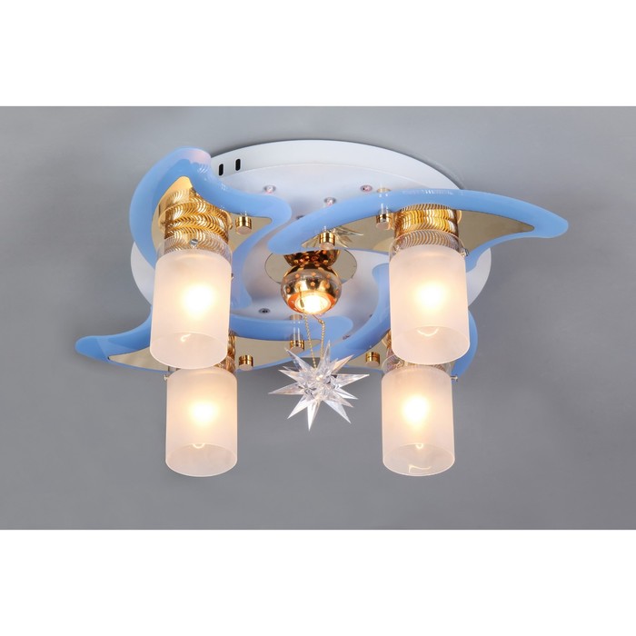 Люстра "Славия" 5x60Вт Е27 белый 40x40x25см