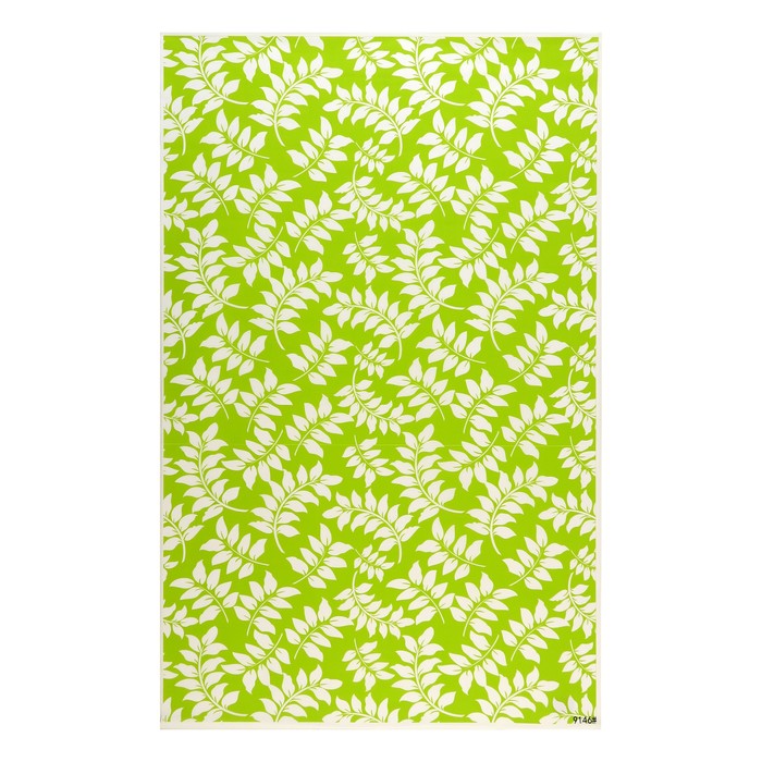 Фотофон винил "Белые листья на зелёном" 80х125 см