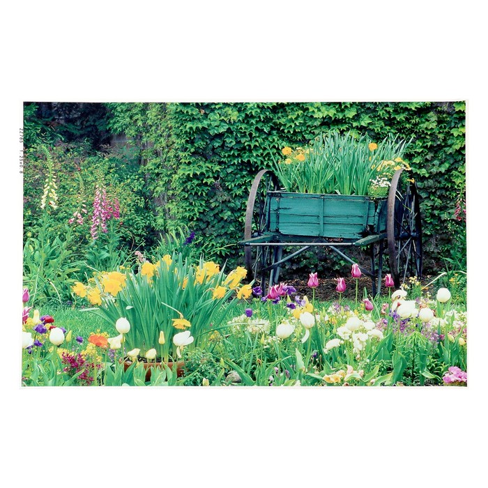 Фотофон винил "Цветочный сад" 80х125 см