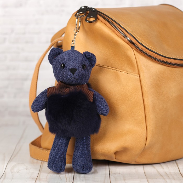 Подвеска на кольце "Мишка Винтаж" тёмно-синий 20х10х10 см