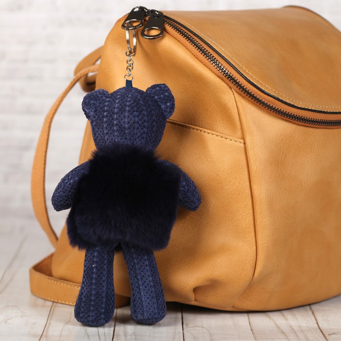 Подвеска на кольце "Мишка Винтаж" тёмно-синий 20х10х10 см