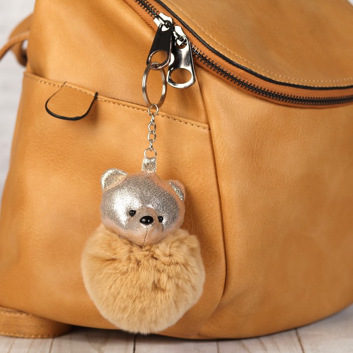 Подвеска на кольце "Мишка Шарик" песочный 10,5х7,5х7,5 см