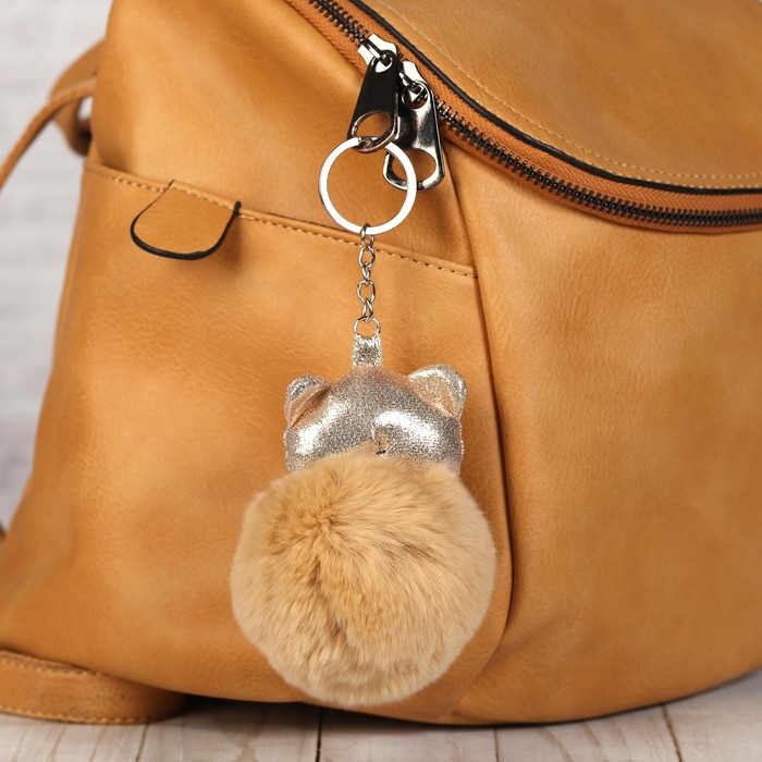 Подвеска на кольце "Мишка Шарик" песочный 10,5х7,5х7,5 см