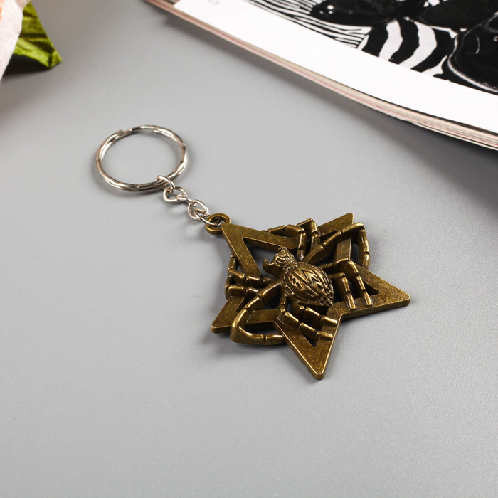 Брелок металл "Паучок на звёздочке" МИКС 5х6 см