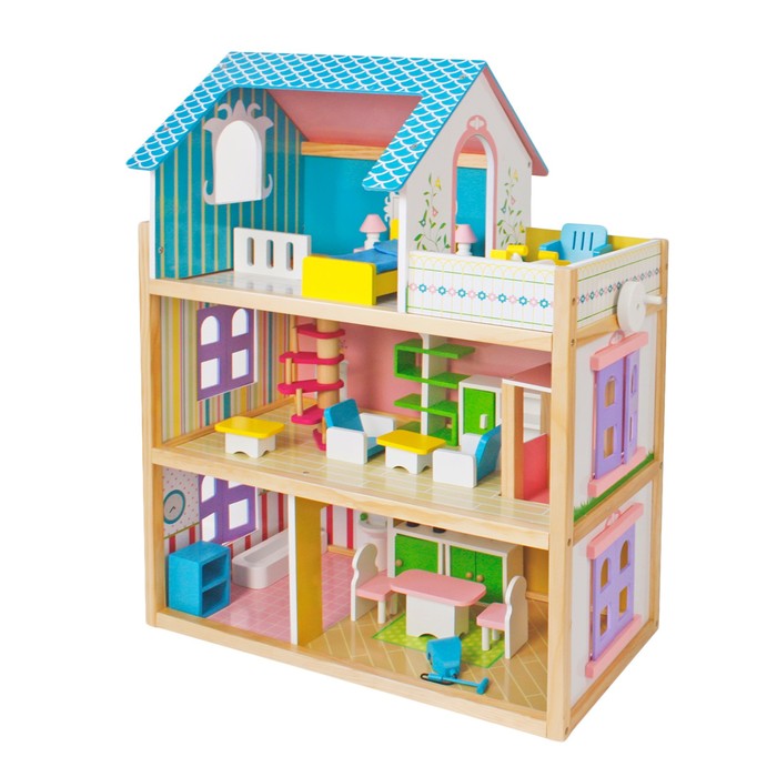 Домик для кукол "Уютный коттедж", с аксессуарами 26 шт.