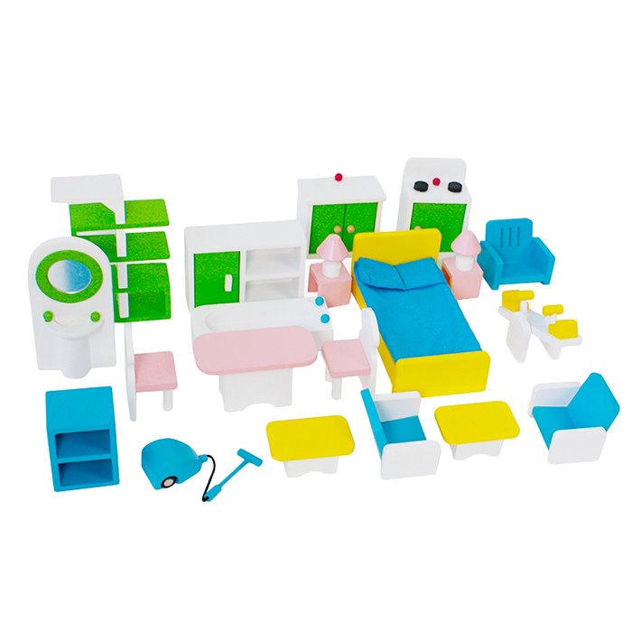 Домик для кукол "Уютный коттедж", с аксессуарами 26 шт.