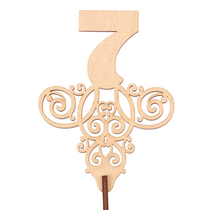 Топпер "7" из фанеры, 11х8,3 см, без покраски (ТПР-323)