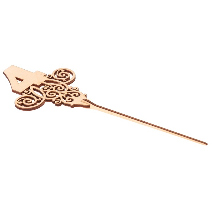 Топпер "4" из фанеры, 11х8,3 см, без покраски (ТПР-320)