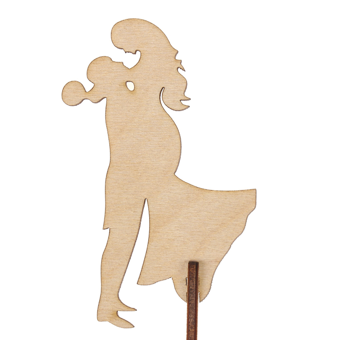 Топпер "Влюбленные" из фанеры, 5,1х8 см, неокраш. (ТПР-263)