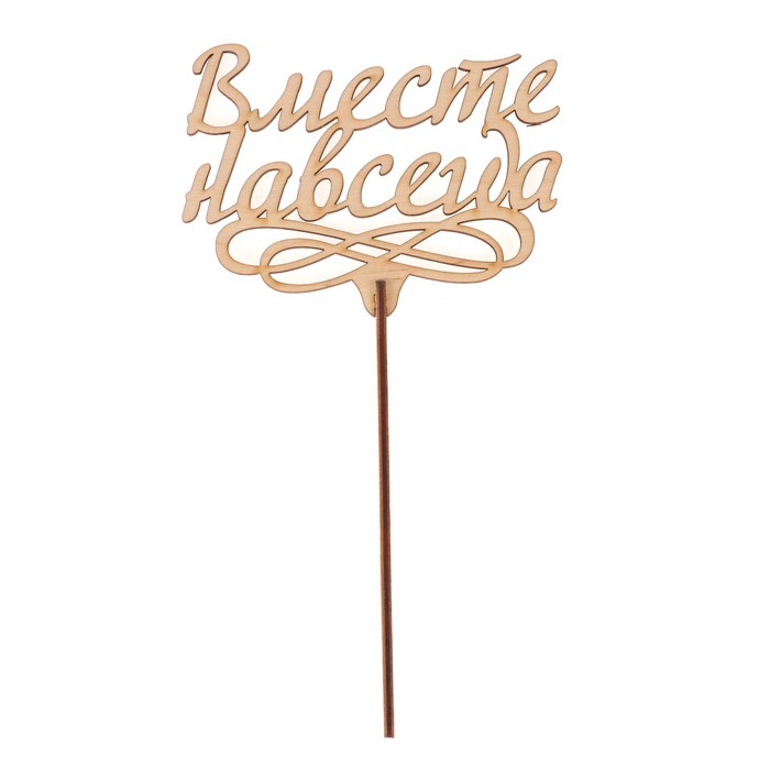 Топпер "Вместе навсегда" из фанеры, 11х8,1 см, неокраш. (ТПР-272)