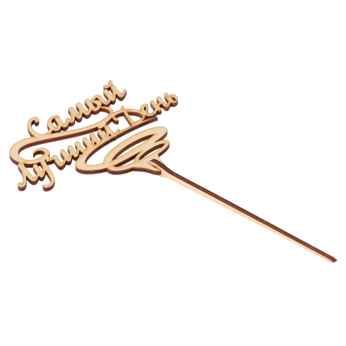 Топпер "Самый лучший день" из фанеры, 13х9,3 см, неокраш. (ТПР-271)