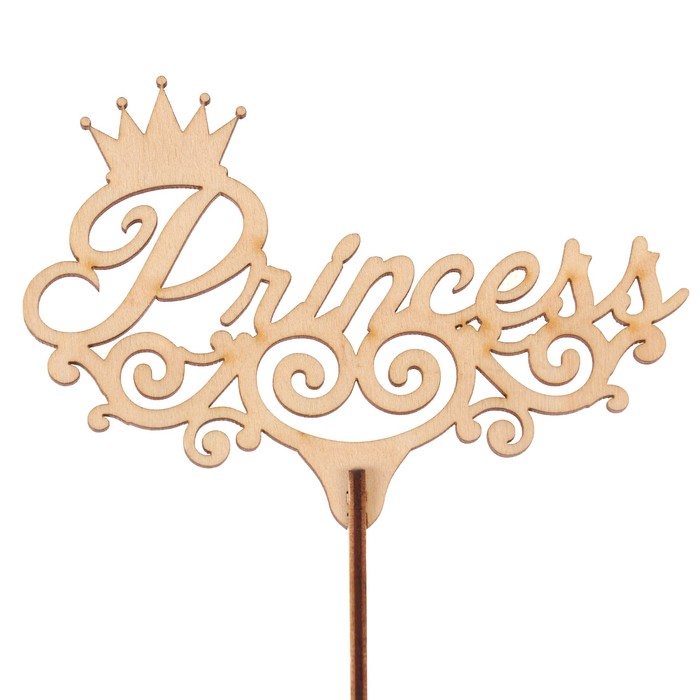 Топпер "Princess" из фанеры, 12х8,5 см, неокраш. (ТПР-270)